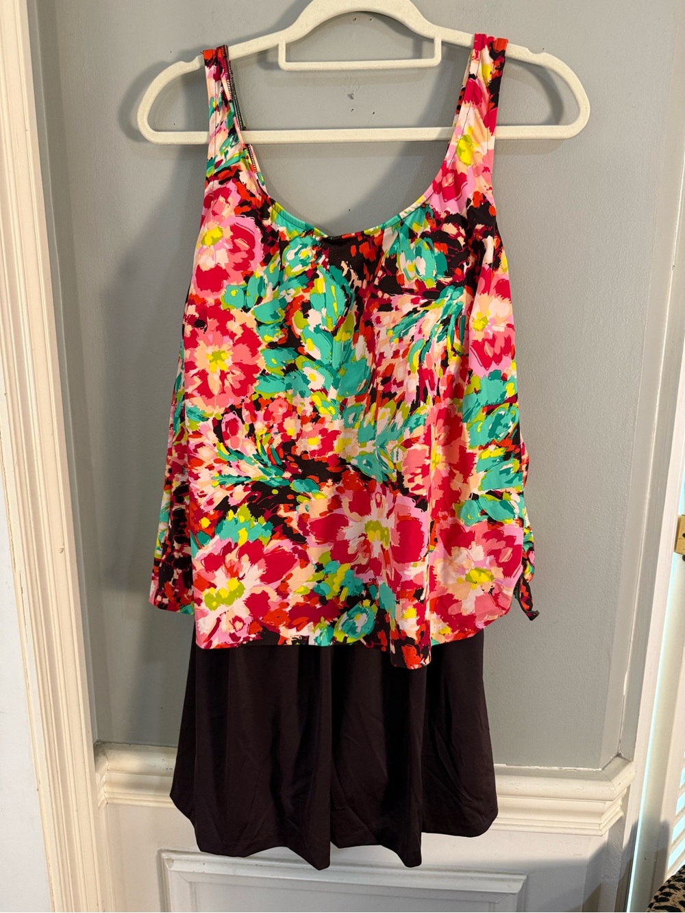 Le Cove Swimdress One Piece Floral Plus Size 20W NWT Tummy Control Swim Dress